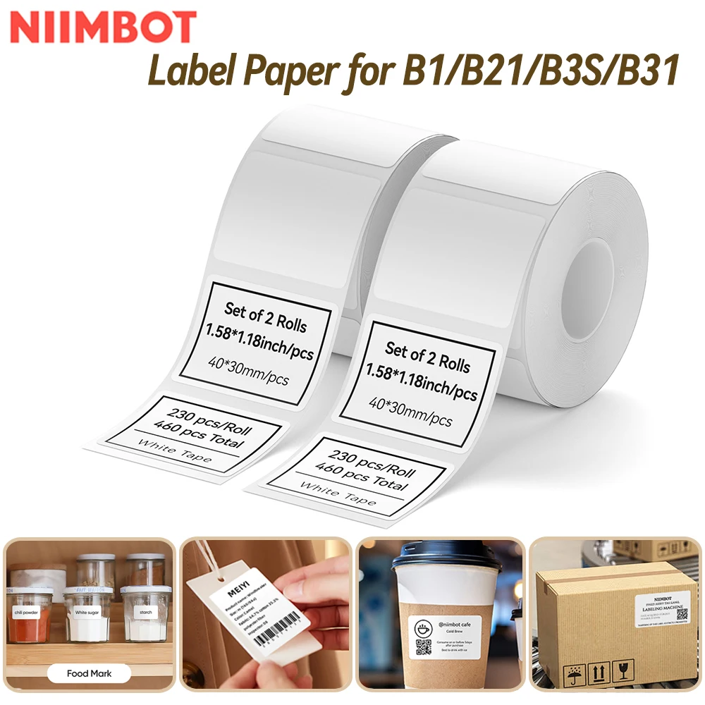 

NIIMBOT Thermal Label for B1 B31 B21 B3S Small Business Self-Adhesive Sticker for DIY Barcode/Price/Name/Picture/Logo/Home Tag