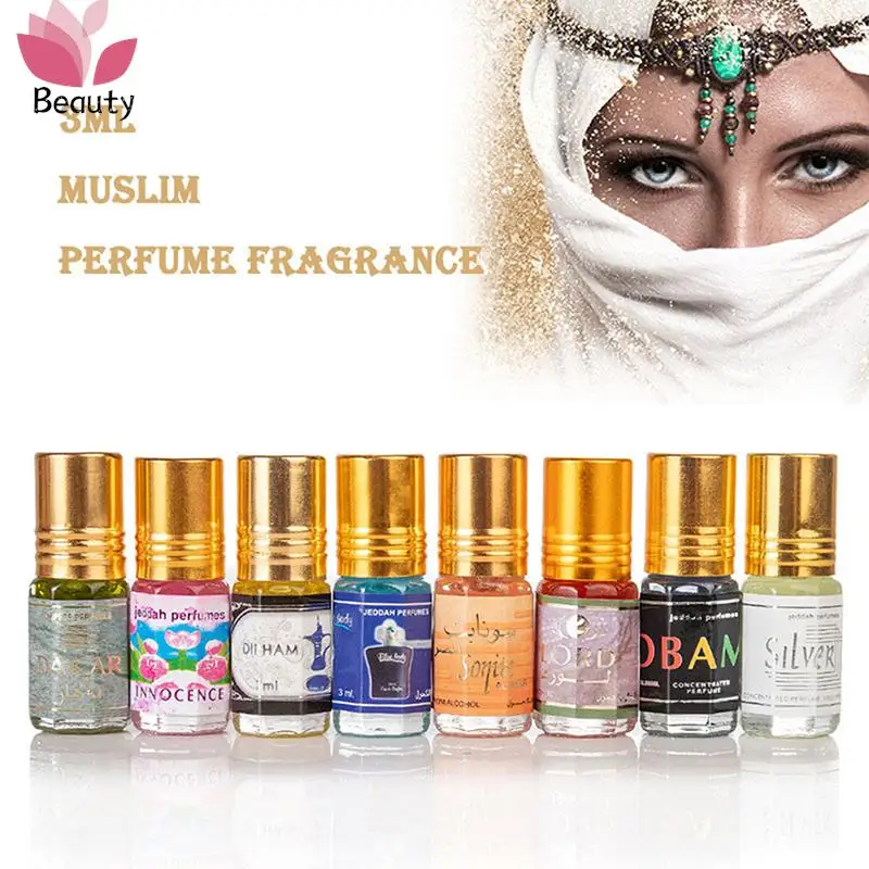 3ML Muslim Roll On Perfume Fragrance Essence Oil Body Scented Long Lasting Fragrance Alcohol Free Natural Floral Essential Oil