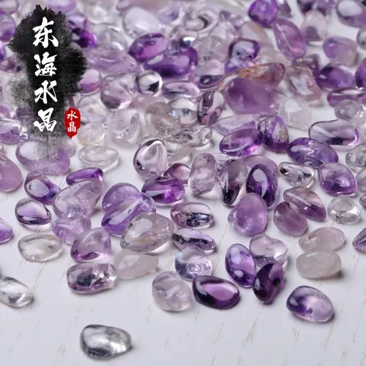 100g 5-12mm Natural Light Colour Amethyst Gravel Quartz Crystal Stone Rock Chips Lucky Healing Natural Stones and Minerals