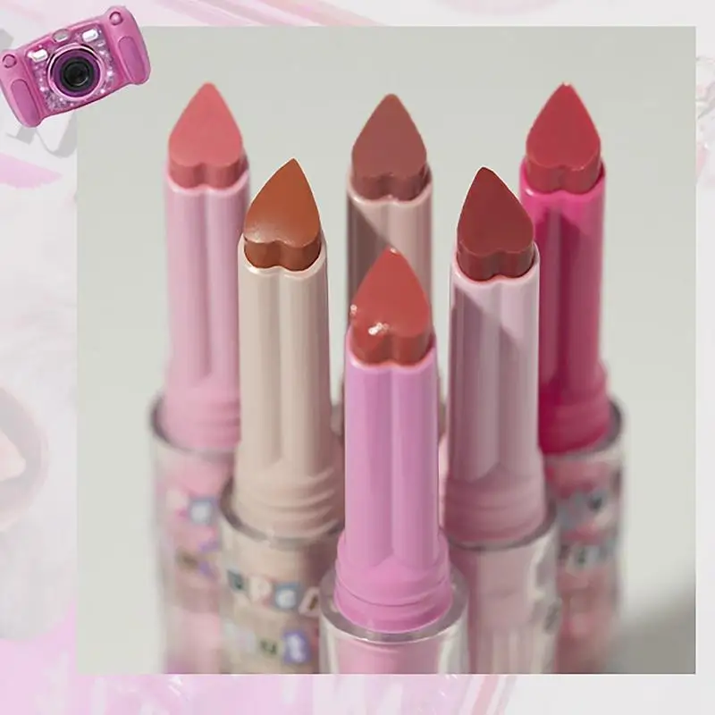 1 stücke Flortte Liebe Form Lippenstift Blume Gelee Wasser Lip gloss klares Licht feuchtigkeit spendende Lippen tönungen Antihaft-Tasse Korea Kosmetik