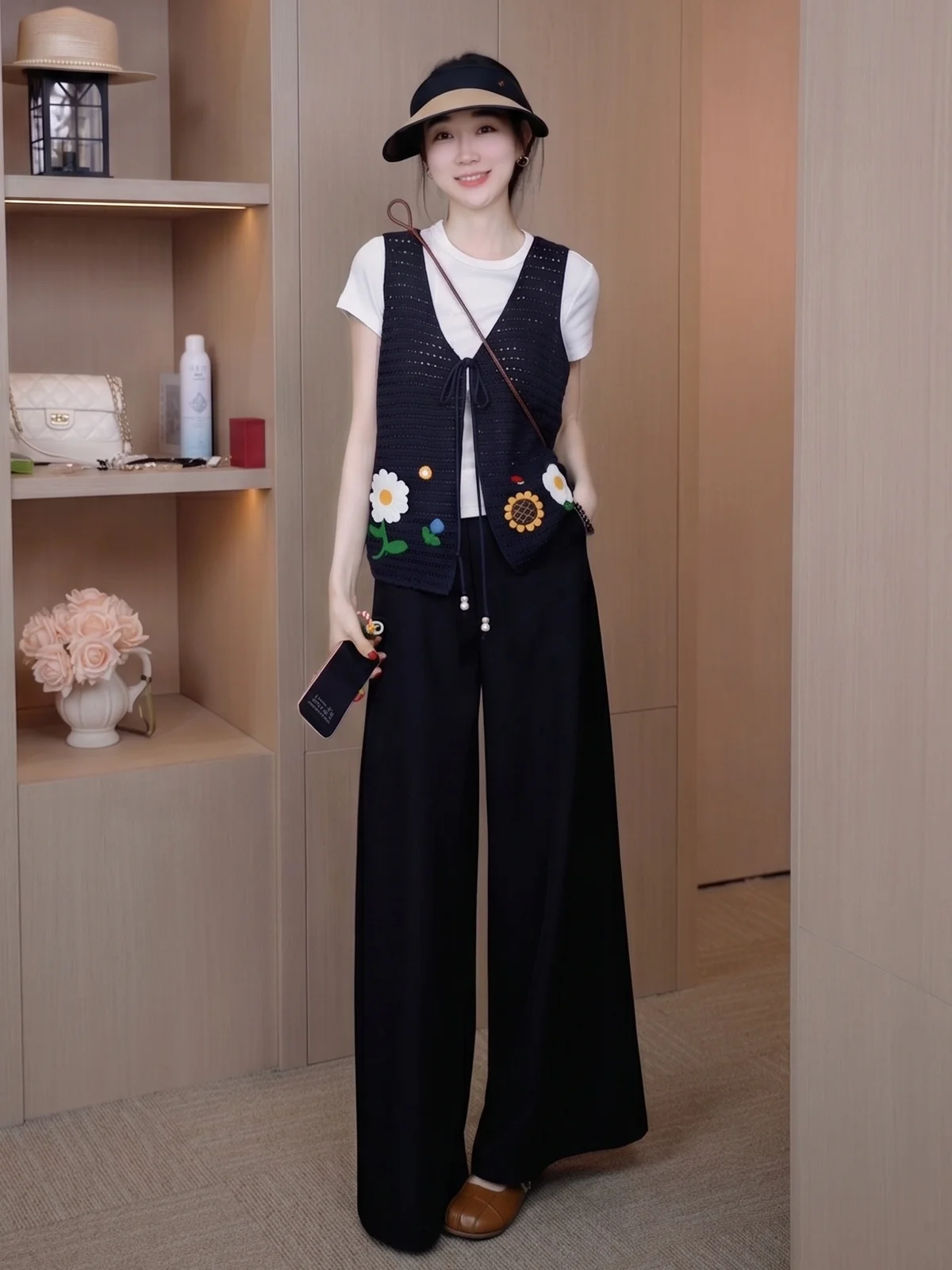 

Retro High Waist Draped Slimming Loose Straight Leg Trousers Women's Spring New Style OUDOCKEE Wide Leg Pants Commute Style
