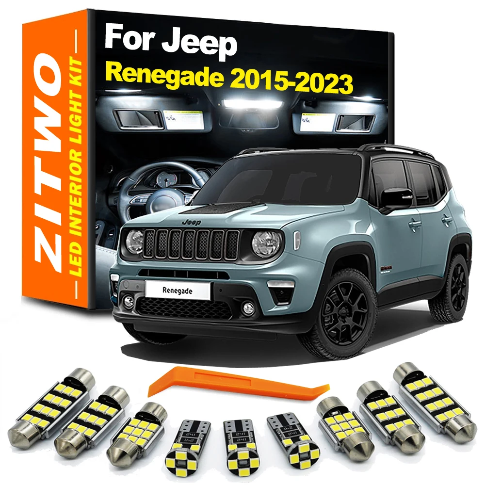 

12Pcs For Jeep Renegade 2015 2016 2017 2018 2019 2020 2021 2022 2023 Sun Visor Bulb LED Interior Dome Reading Trunk Light Kit