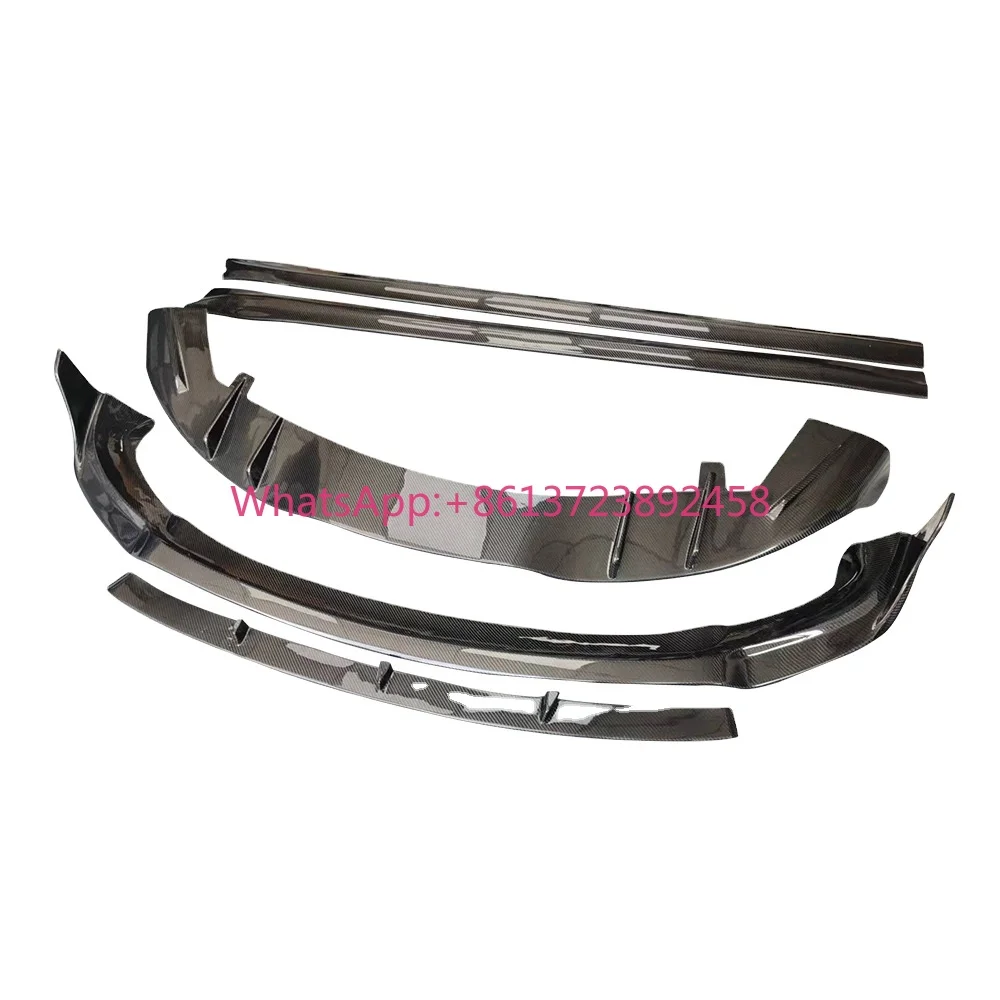 Auto Parts Carbon Fiber Style Car Front Bumper Full Set Rear Spoiler Body Kit for Tesla Model Y