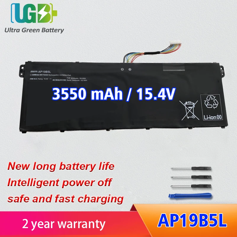 

UGB New AP19B5L Laptop Battery For Acer Aspire A515-44-R5XW A515-43 SF314-42 SP314-21N-R5FR A515-44-R5XW Vero AV15-51 15.4V