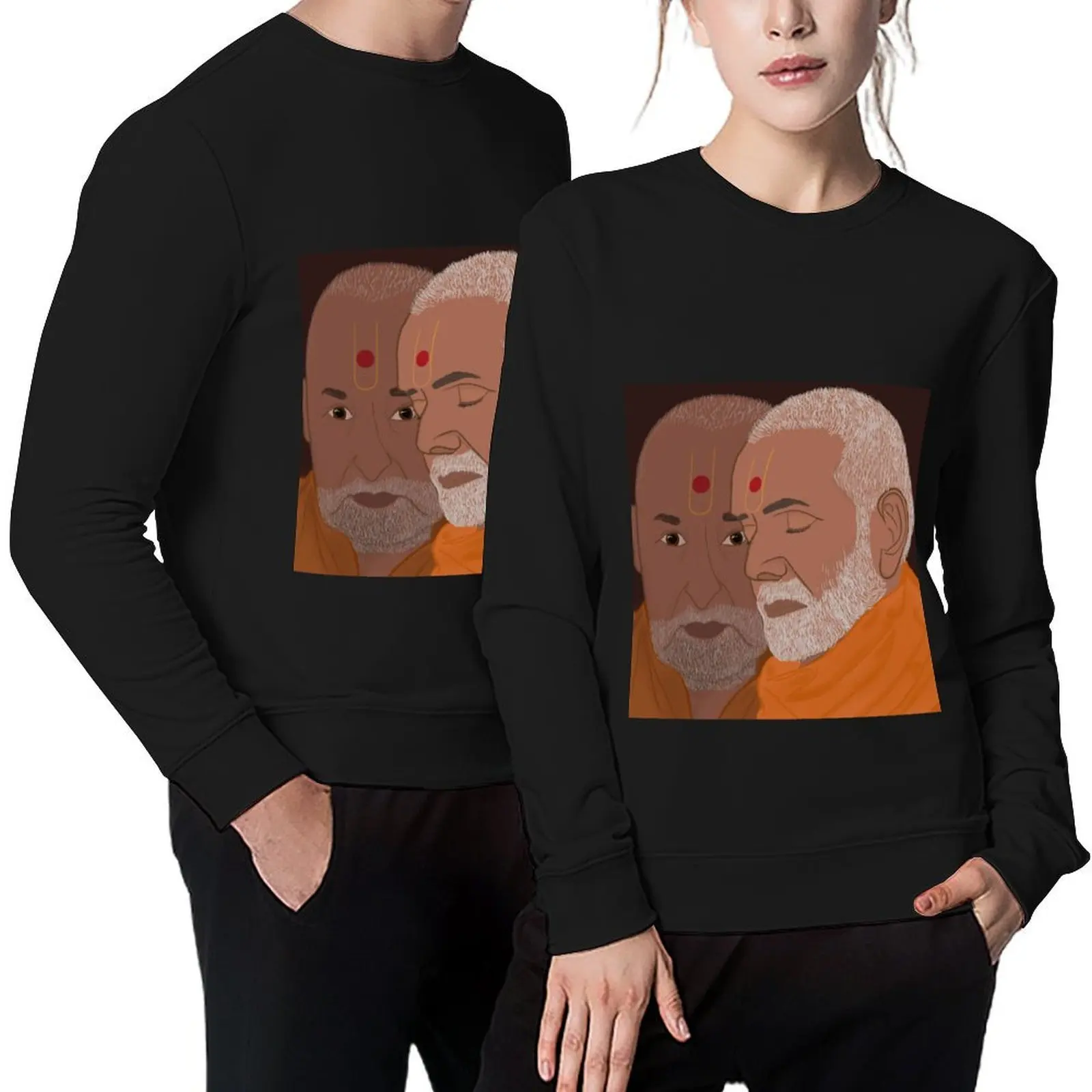 تي شيرت Mahant Swami Maharaj and Pramukh Swami Maharaj تي شيرت جرافيك للرجال ملابس شتوية ملابس رجالية كبيرة الحجم