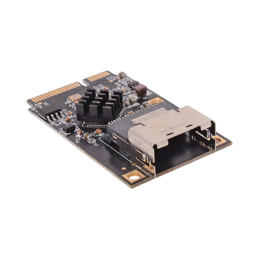 Mini PCIe To 4-port 6Gbps SATA SFF-8087 Expansion Card Straight Through for MINI PCIe WiFi ASM1064 Bridge Chip Not Support SAS