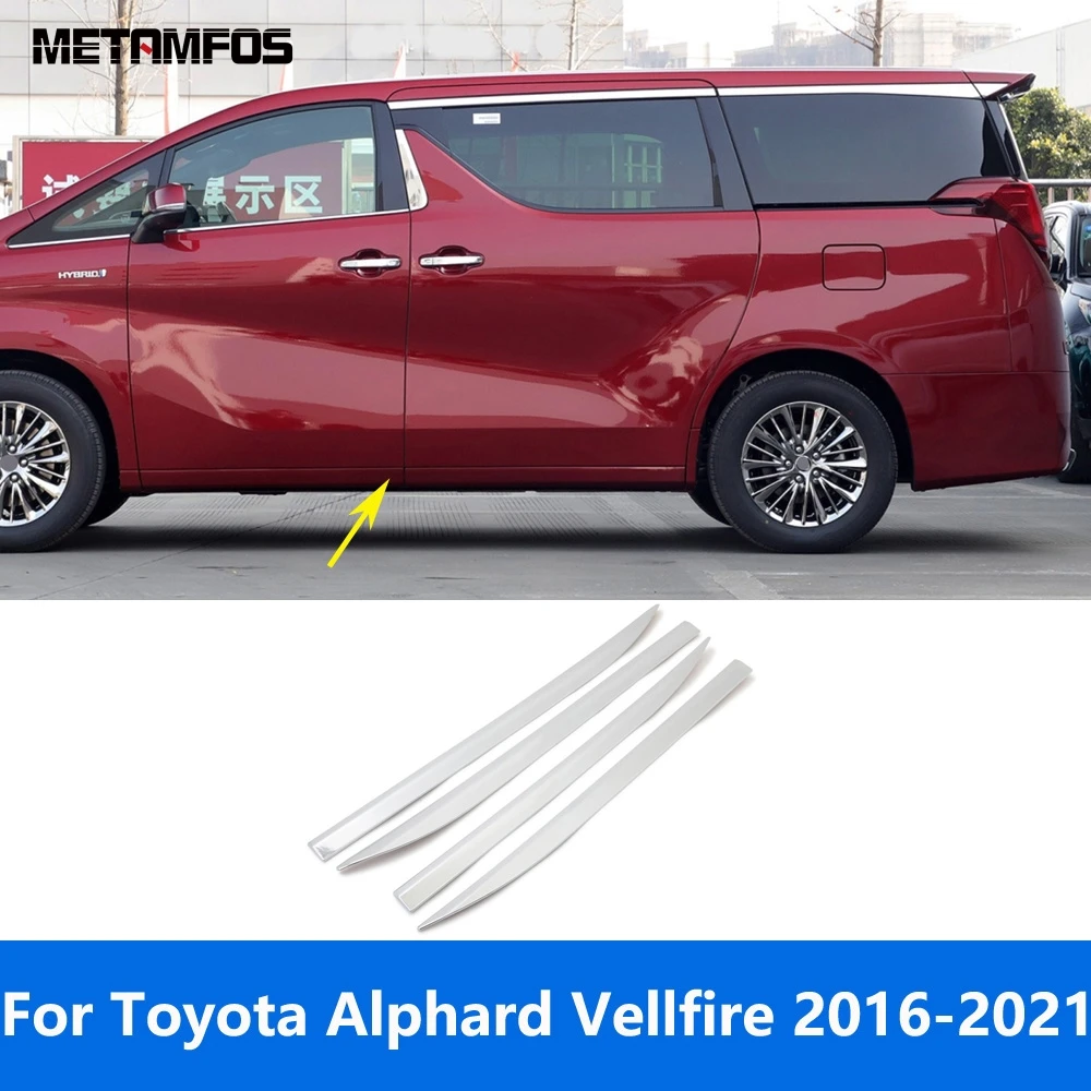 

Для Toyota Alphard Vellfire 2016 2017 2018 2019 2020 2021 хромированная дверь боковая полоса кузова молдинг отделка Аксессуары автостайлинг