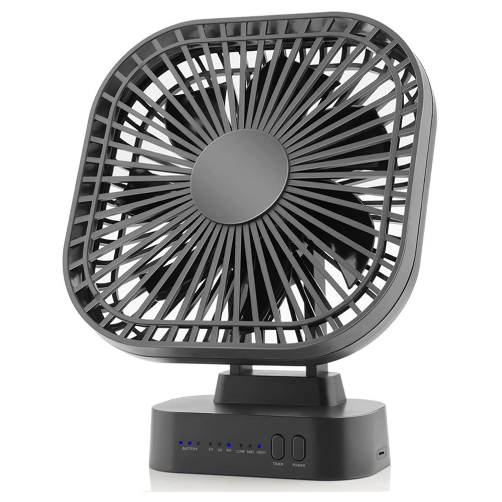 

Desktop Mini Rechargeable USB Fan with Timer Foldable 3 Speed 7 Leaf Portable Quiet Fan for Office Outdoor Camping