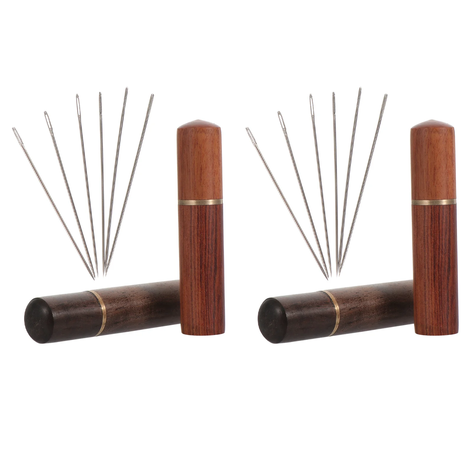 2 مجموعة الذاتي خيوط الإبر الفولاذ المقاوم للصدأ أدوات خياطة العين الكبيرة للملابس إصلاح الحرف اليدوية صياغة إبر الحياكة #6