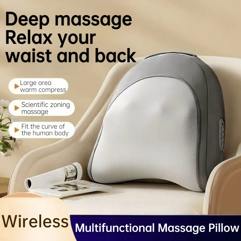 

Red Light Heating Umbar Pillow Multifunctional Wireless Portable Vibration Neck Massage Pillow Ergonomic Electric Massager
