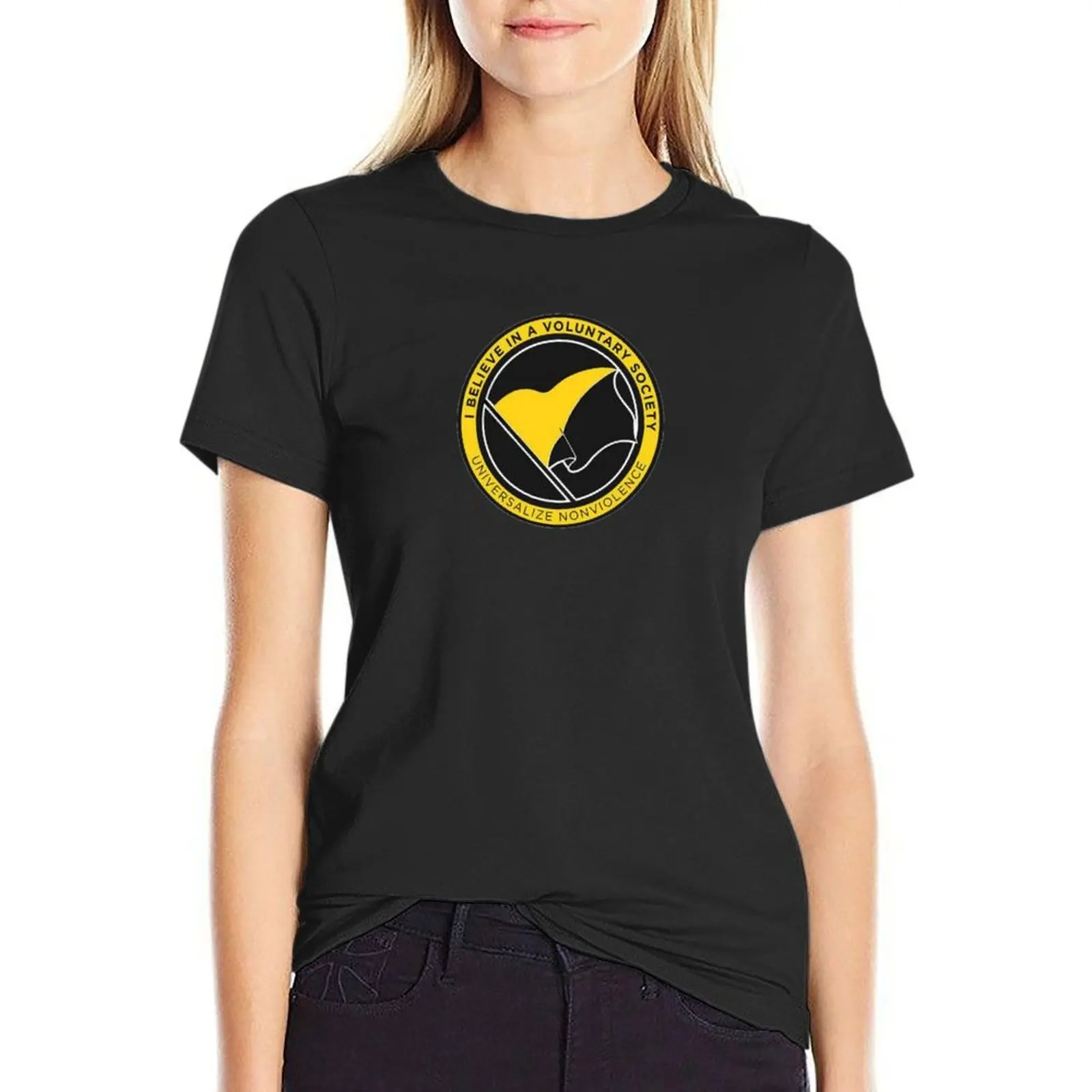 

Voluntaryism T-shirt summer tops vintage clothes Aesthetic clothing t shirts for Women