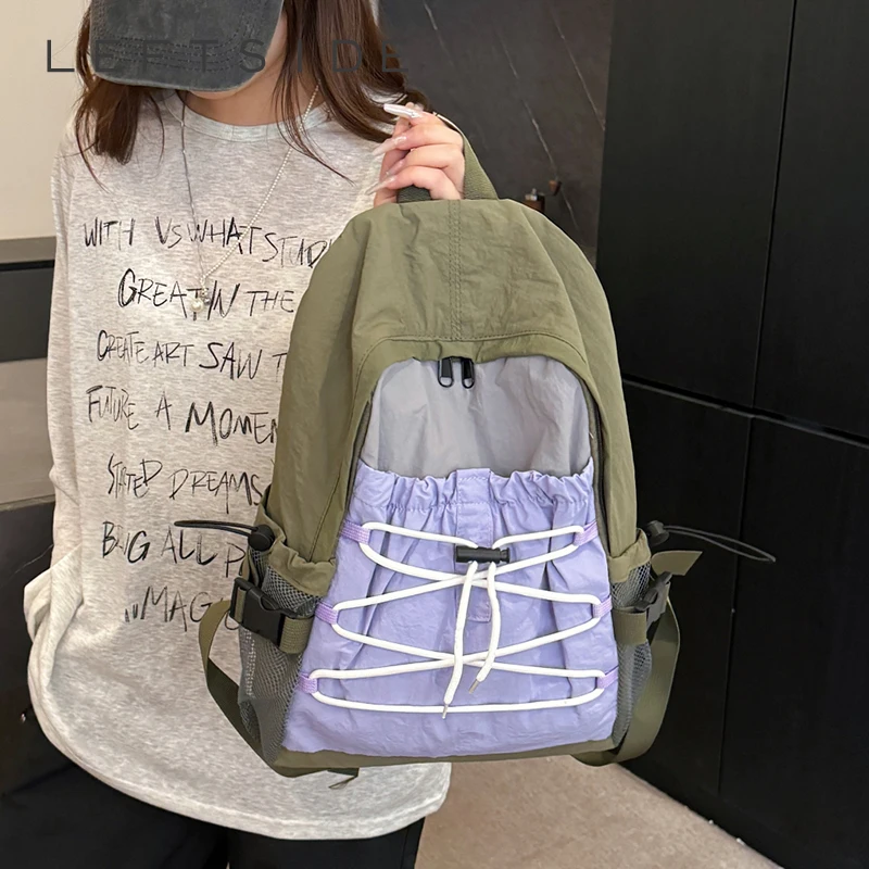 

LEFTSIDE Women's Cloth Backpacks 2025 New in Fashion Summer Tie Design Backpack for Teens​​ Girls School Bag Travel Back Pack