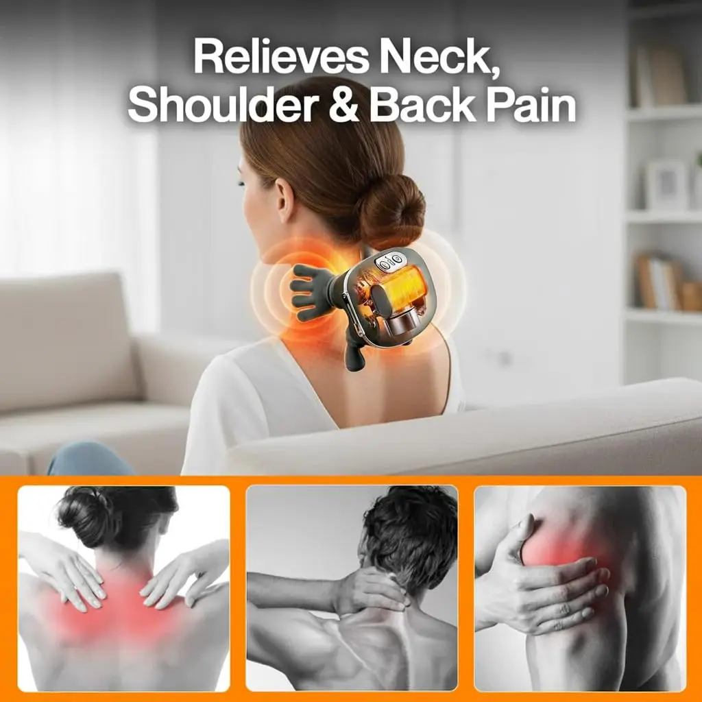 Neck Massager with Hands Real Hand Massager for Deep Tissue Pain Relief Portable Master Neck Massager for Neck & Shoulder