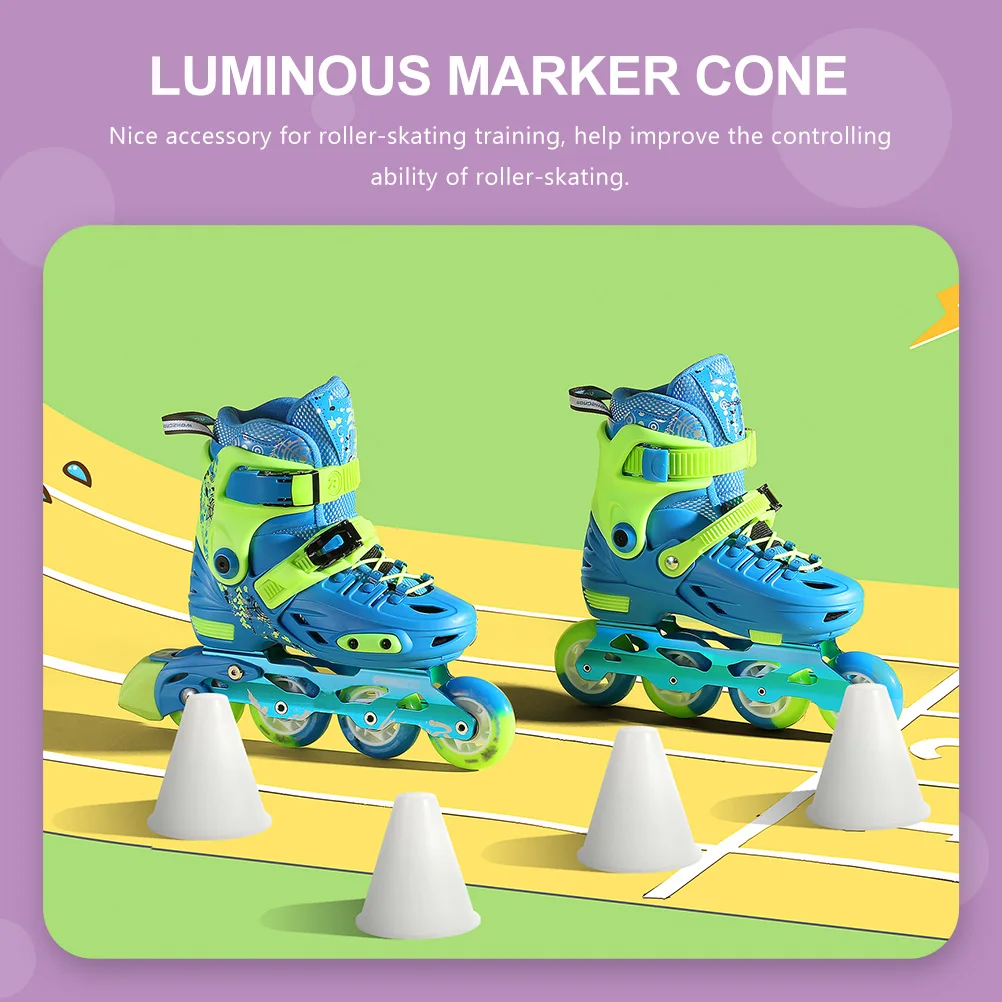 

Roller Skate Training Cone Sports Cones Plastic Marker Traffic Cone White Color PE Material Skating Agility Improvement Easy