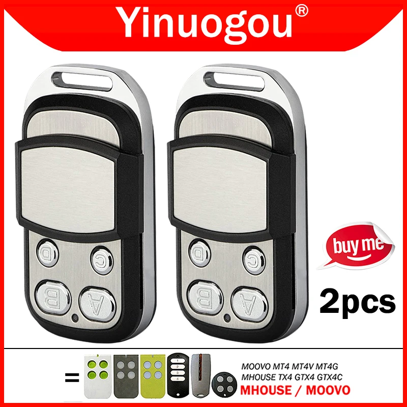 2 stks MHOUSE GTX4 TX4 GTX4C MOOVO MT4 MT4V MT4G Gate Afstandsbediening 433.92 MHz Garagedeur Afstandsbediening