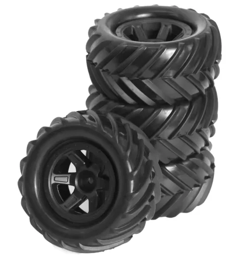 

4pcs 90mm Monster Truck Buggy Tires Wheel 12mm Hex for E-Revo MJX 16207 16208 SCY 16101 HBX 1/16 RC Car Upgrade Parts