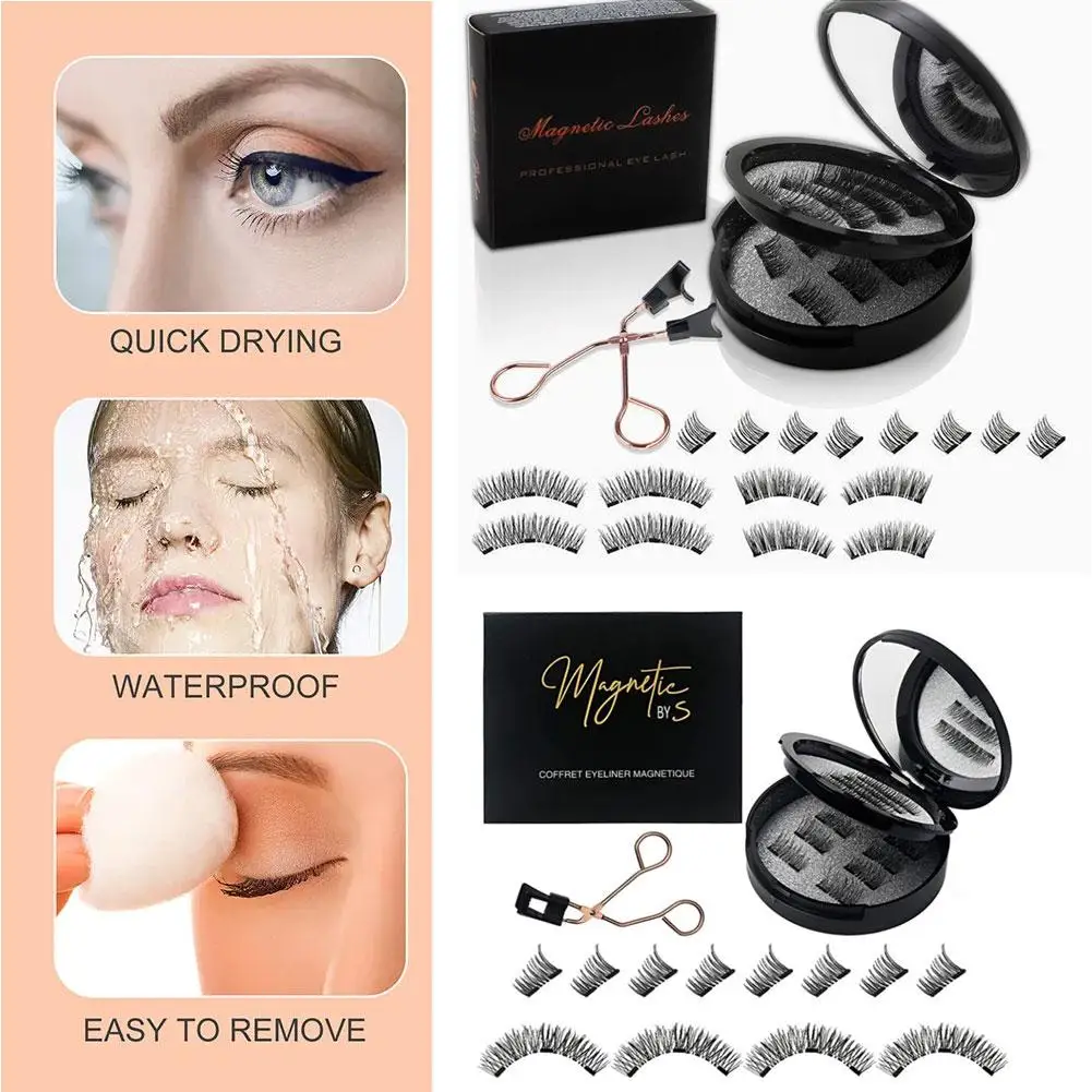 16Pair Magnetic Eyelash Strap Clip Set Magnetic Eyelashes 24P-3 Half Eye Double Magnetic Magnet Set Makeup Beauty