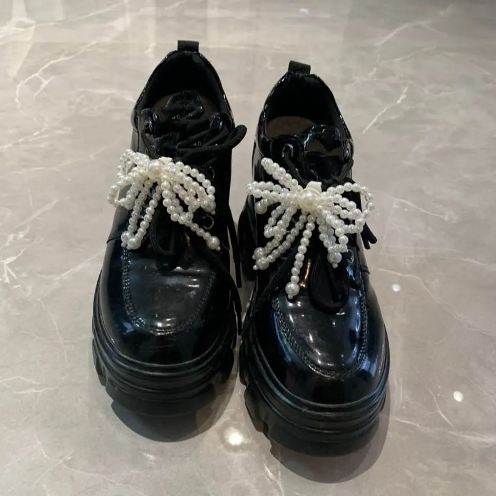 활 진주 열쇠 고리, 수제 스니커즈, 신발 버클, 비즈 활, 패션