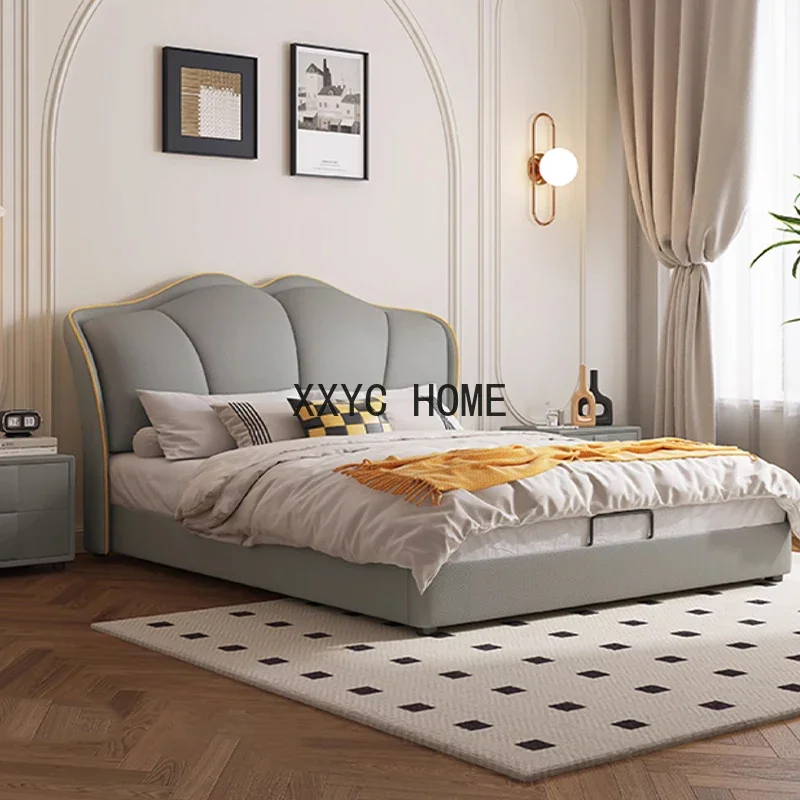 Minimalist Wood Bed Frames Queen Headboard Storage Double Modern King Size Bed Luxury Multifunctional Camas Y Muebles Furniture