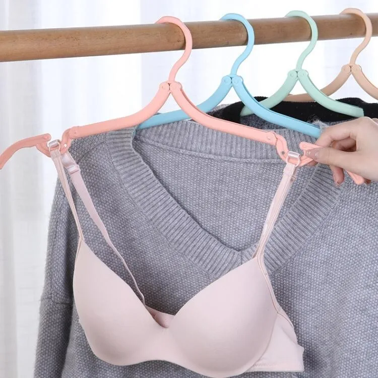 Multi‑Functional Travel Folding Clothes Hangers, Portable Plastic Drying Rack for Business Trips Household Wardrobe Organizers
