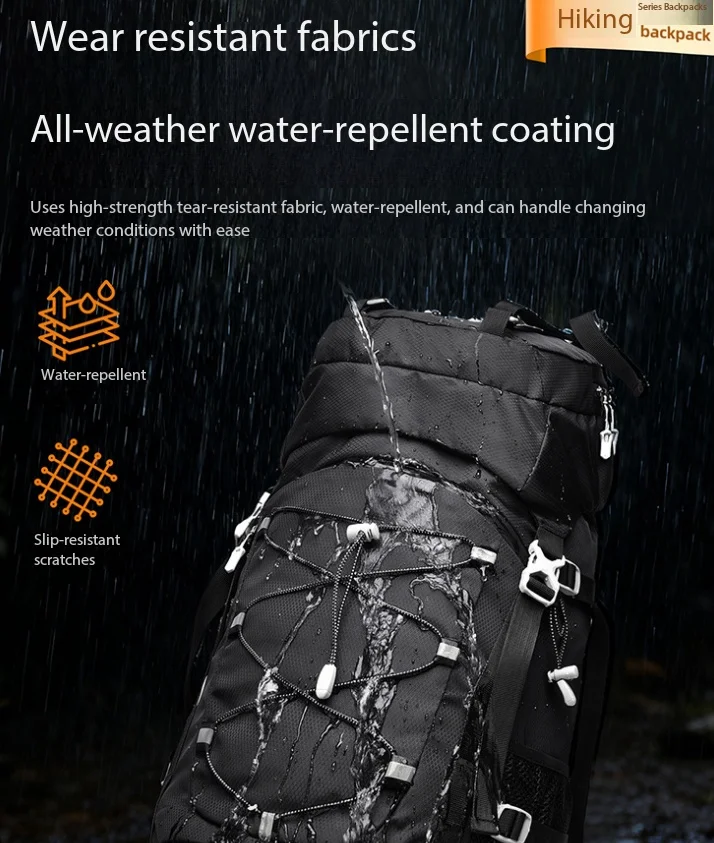 60L Large Capacity Professional Hiking Backpack Unisex Outdoor Camping Trekking Climbing Travel Rucksack for Men Women