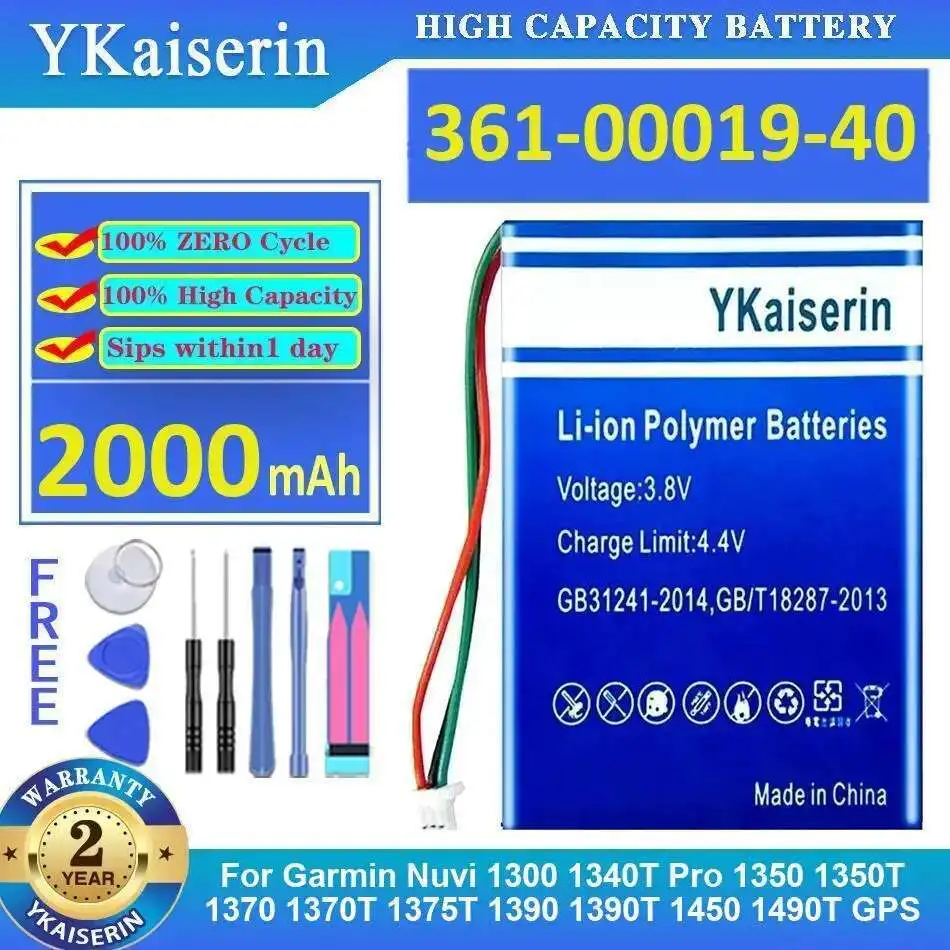 

Gps Battery 361-00019-40 2000Mah For Garmin Nuvi 1300 1340T Pro 1350 1350T 1370 1370T 1375T 1390 1390T 1450 1490T