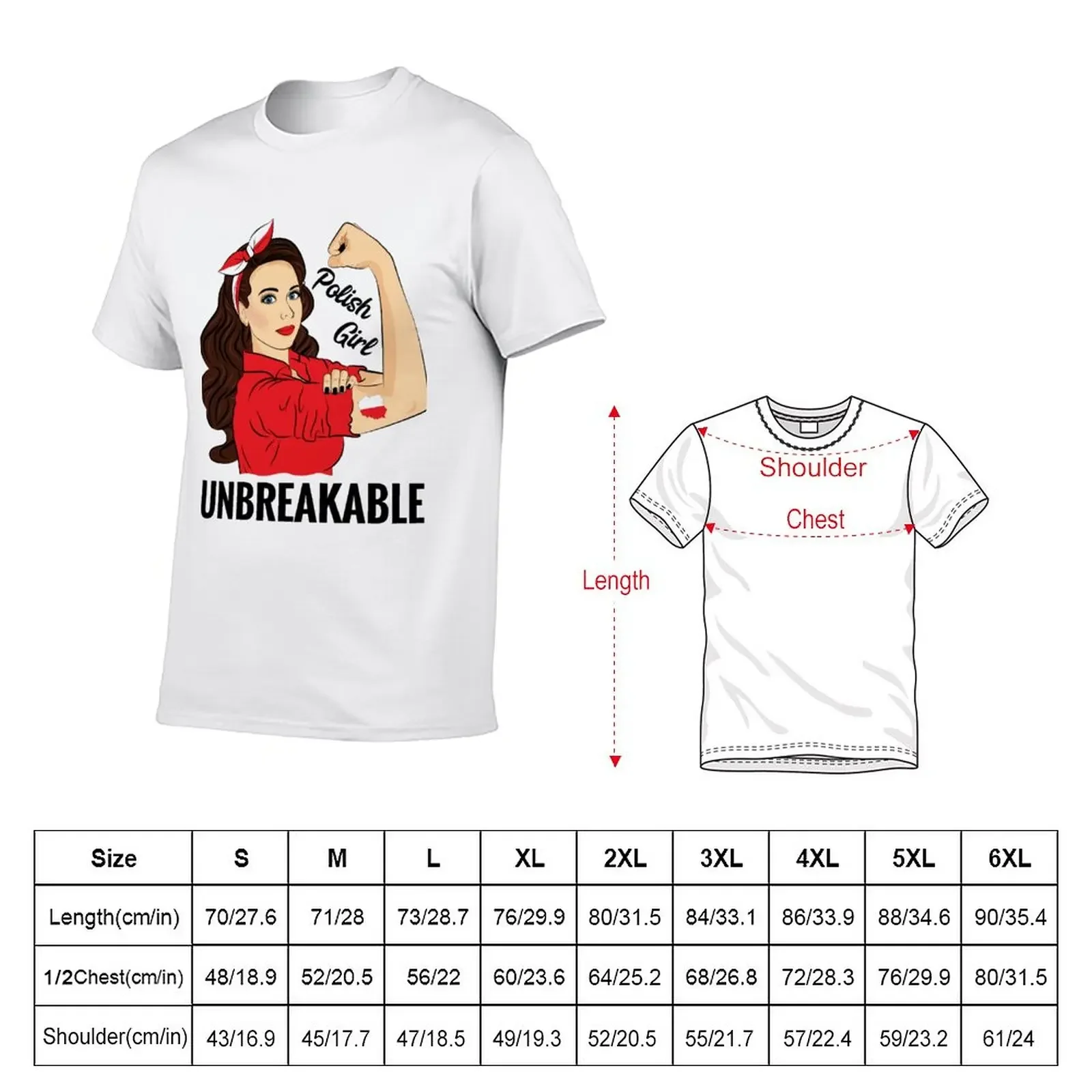 Polish Flag Girl Unbreakable Polska Poland T-Shirt vintage shirts graphic tees korean fashion plain black t shirts men