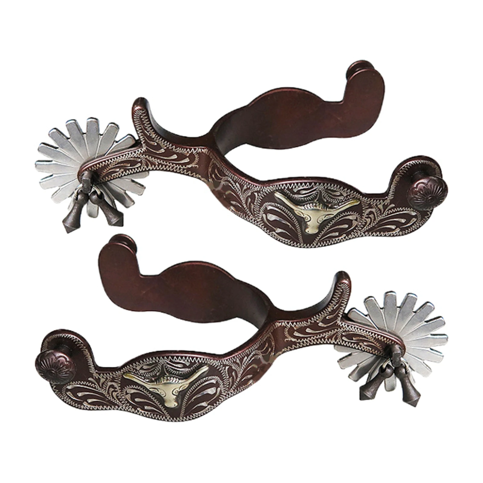 2 Pcs Horse Spurs Anti Rust Horse Riding Spurs Carbon Steel Boots Spurs Retro Cowboy Spurs Equipment for Training Competition