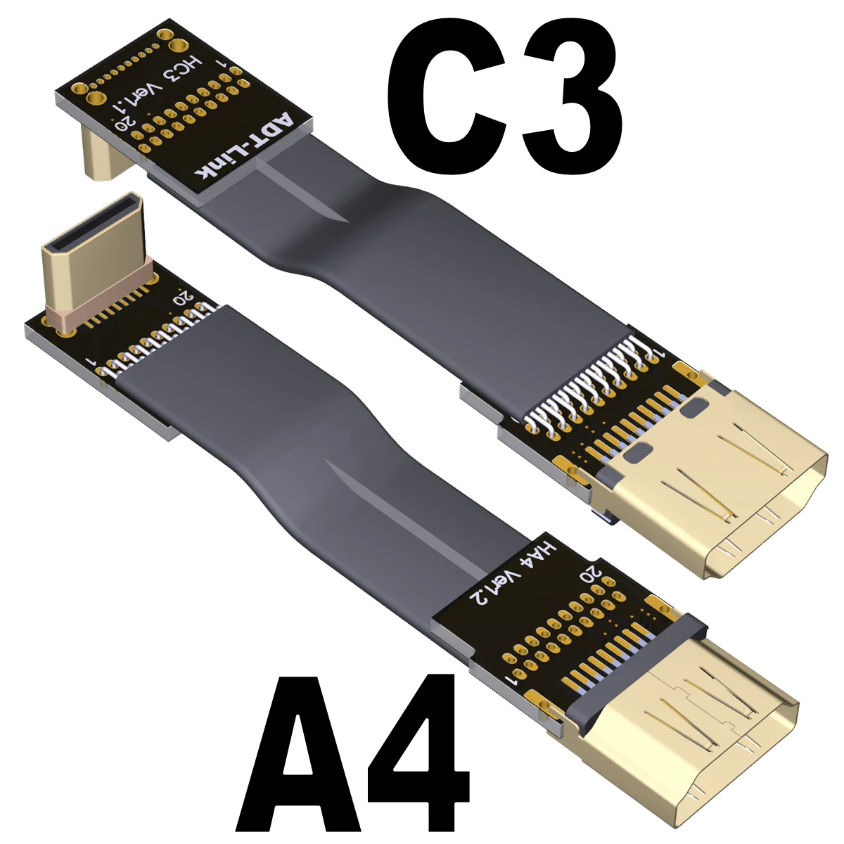 Adt mini hdmi-kompatibler Adapter von männlich zu weiblich 4k Bildschirm fpv Luftbild licht und dünnes flaches Hochgeschwindigkeits-Verlängerung kabel