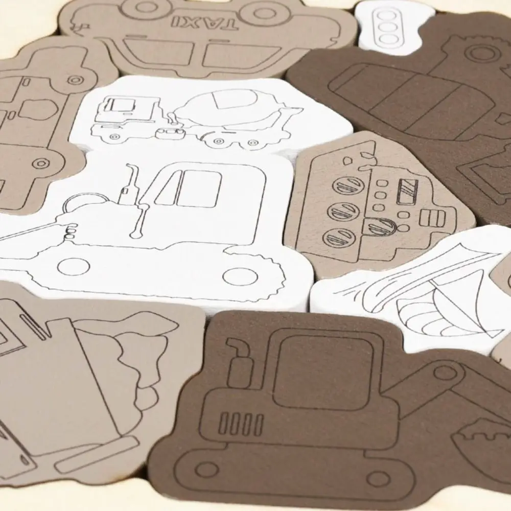 Brain Burning Dinosaur Wooden Puzzle Farm Animals Forest Animals Fruits Jigsaw Home Decor Colored Unique Irregular Puzzle