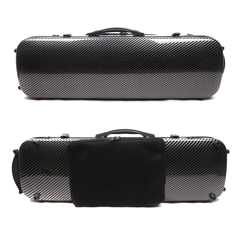 Carbon Fiber Violin Case, Durable Shoulder Straps, Lightweight Hard Shell for Violin, Protective Square Case