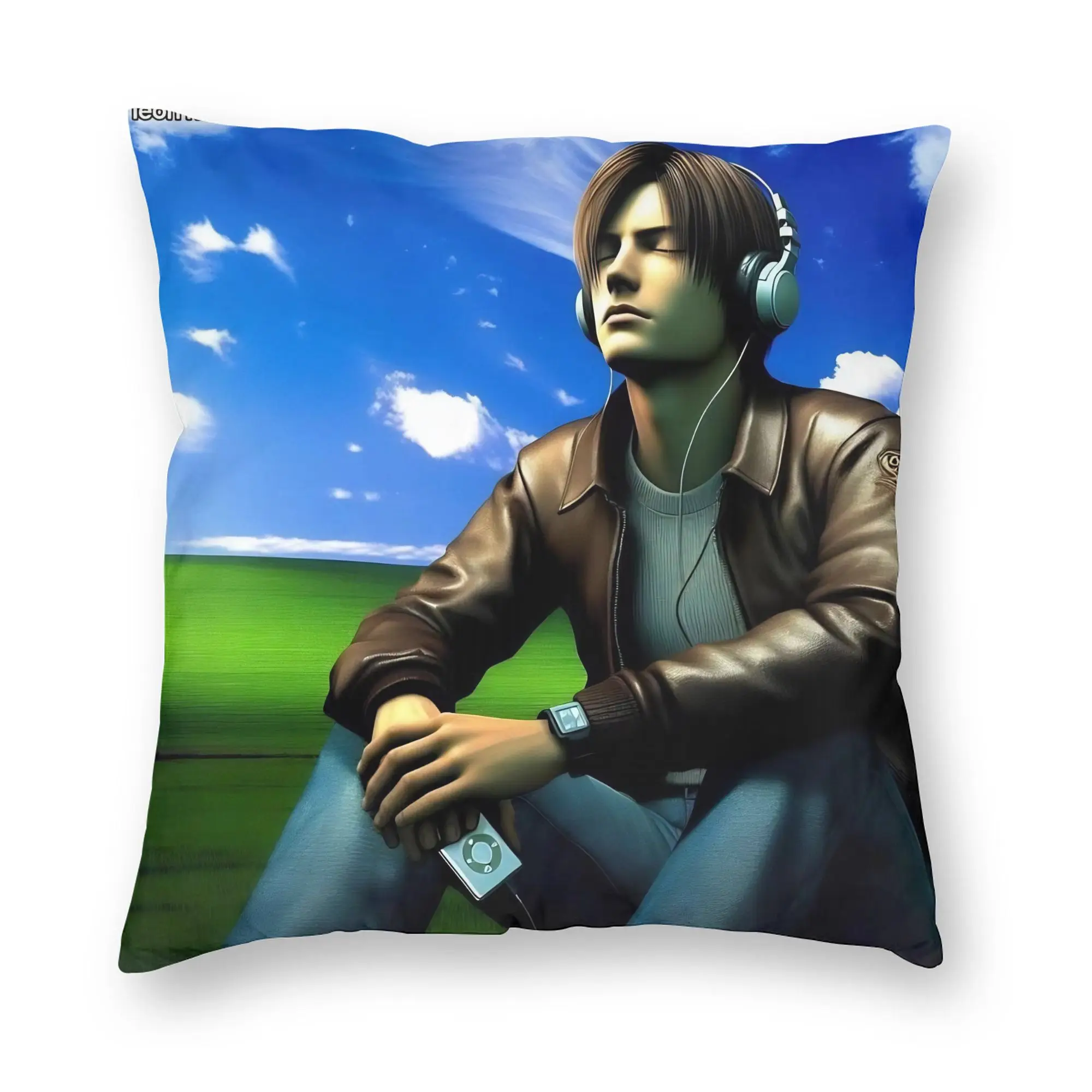 Leon S Kennedy Meme Pillowcase Printed Polyester Cushion Cover Decorative  Throw Pillow Case Cover Home Dropshipping 45*45cm