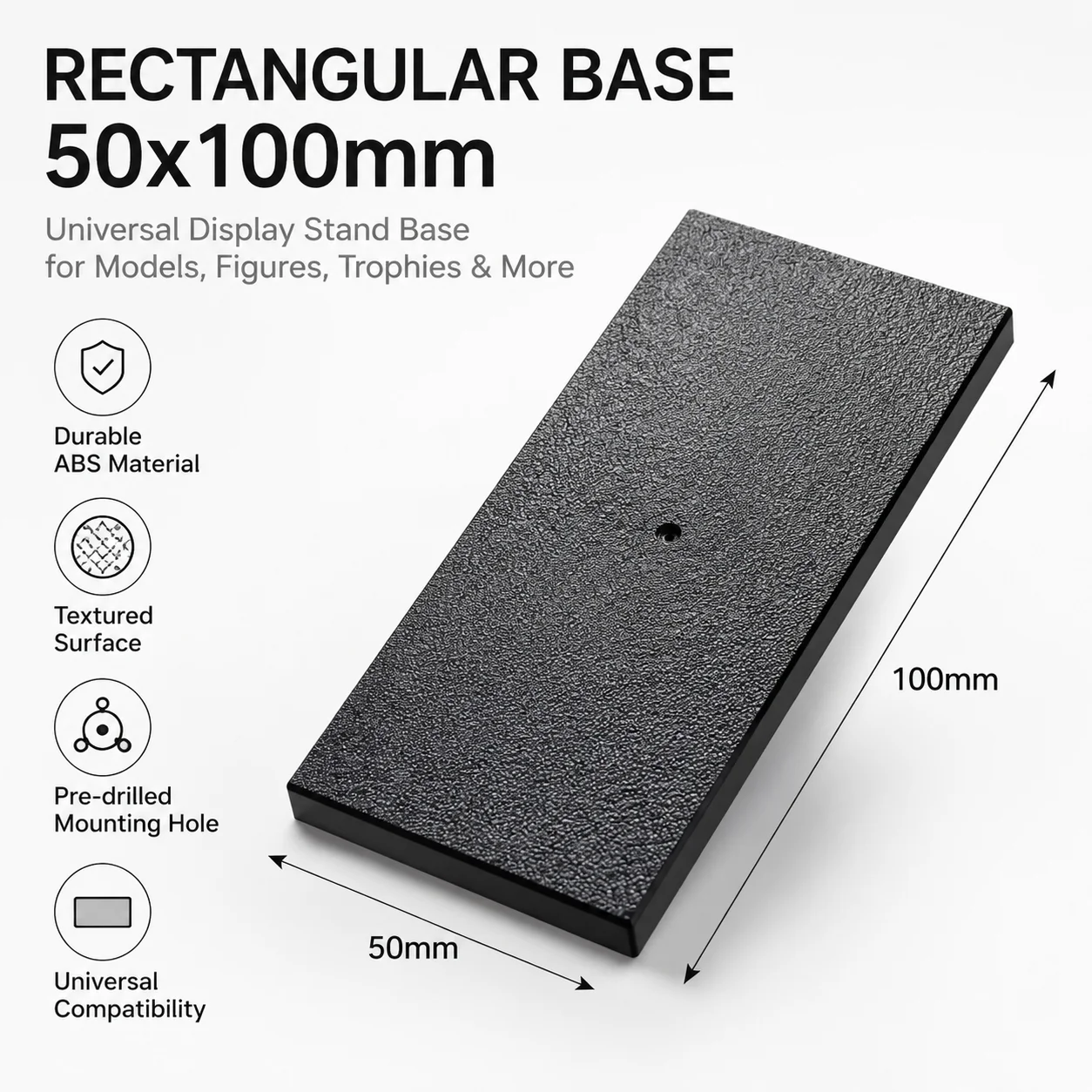 50x100mm base for wargames and table games Rectangular Bases