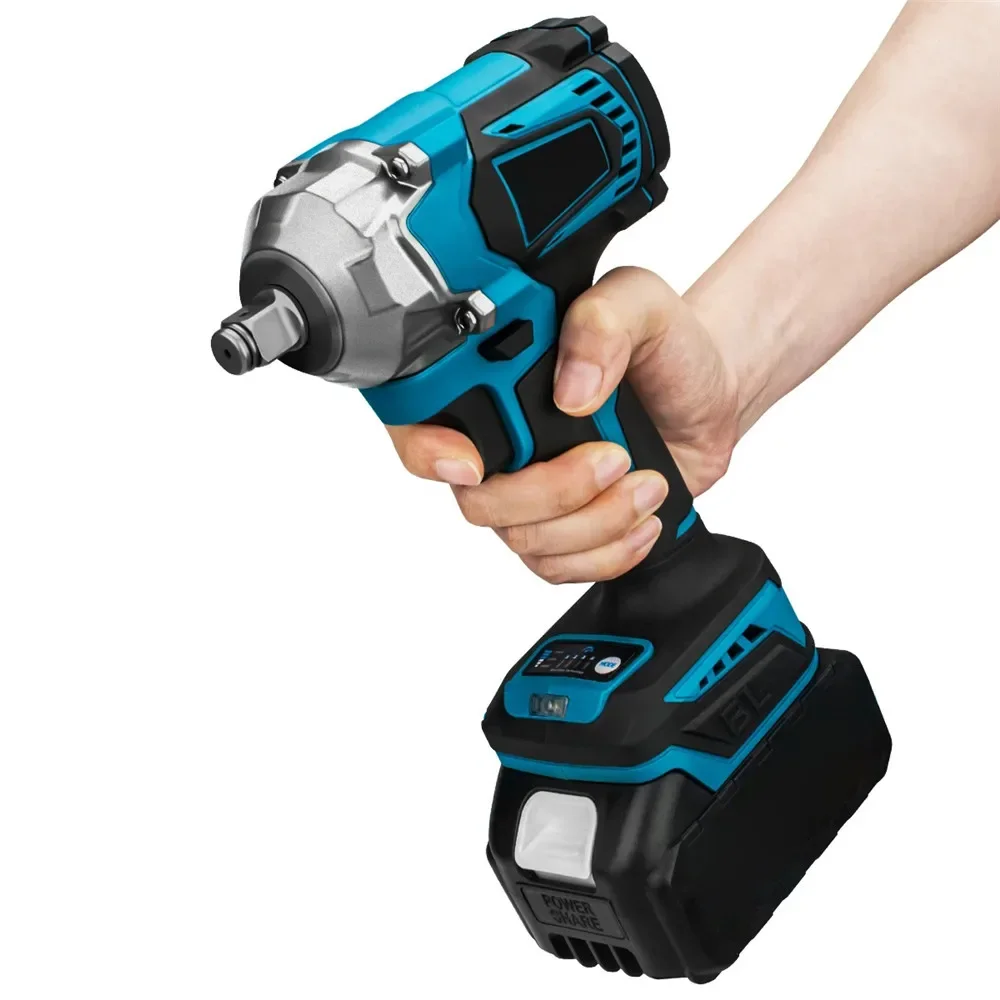 1200N.M Cordless Electric Impact Wrench 1/2 Inch Portable Rechargable Brushless Electric Wrench Power Tool For Makita 18VBattery