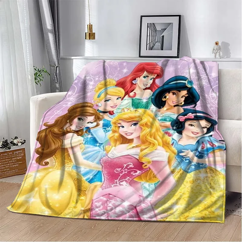 

Disney Fashion Princess Throw Blanket Sofa Warm Soft Plush Nap Blankets for Bed Living Room Bedroom Home Travel Picnic Kid Gifts