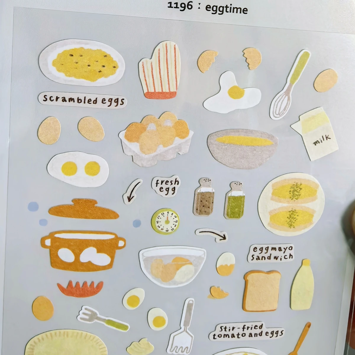الكورية استيراد Suatelier وقت البيض الإفطار ورقة ملصق القصاصات الديكور القرطاسية ملصقات صناعة يدوية مدرسة مكتب التموين 1196