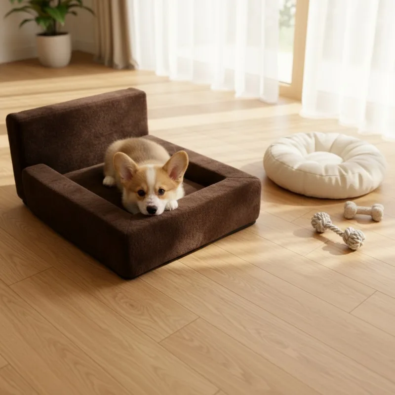 Orthopedic Luxury Dog Bed with Sides-Dog Sofa Bed for Medium Dogs Supportive Foam Pet Couch with Removable Cover Outdoor Use