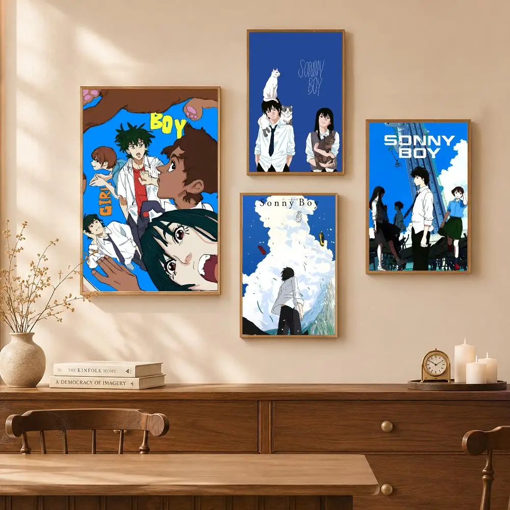 Fantasy Anime S-Sonny Boy Poster Self-Adhesive Wall Art Poster HD Waterproof PP Bedroom Cafe Gym Home Decor Gift