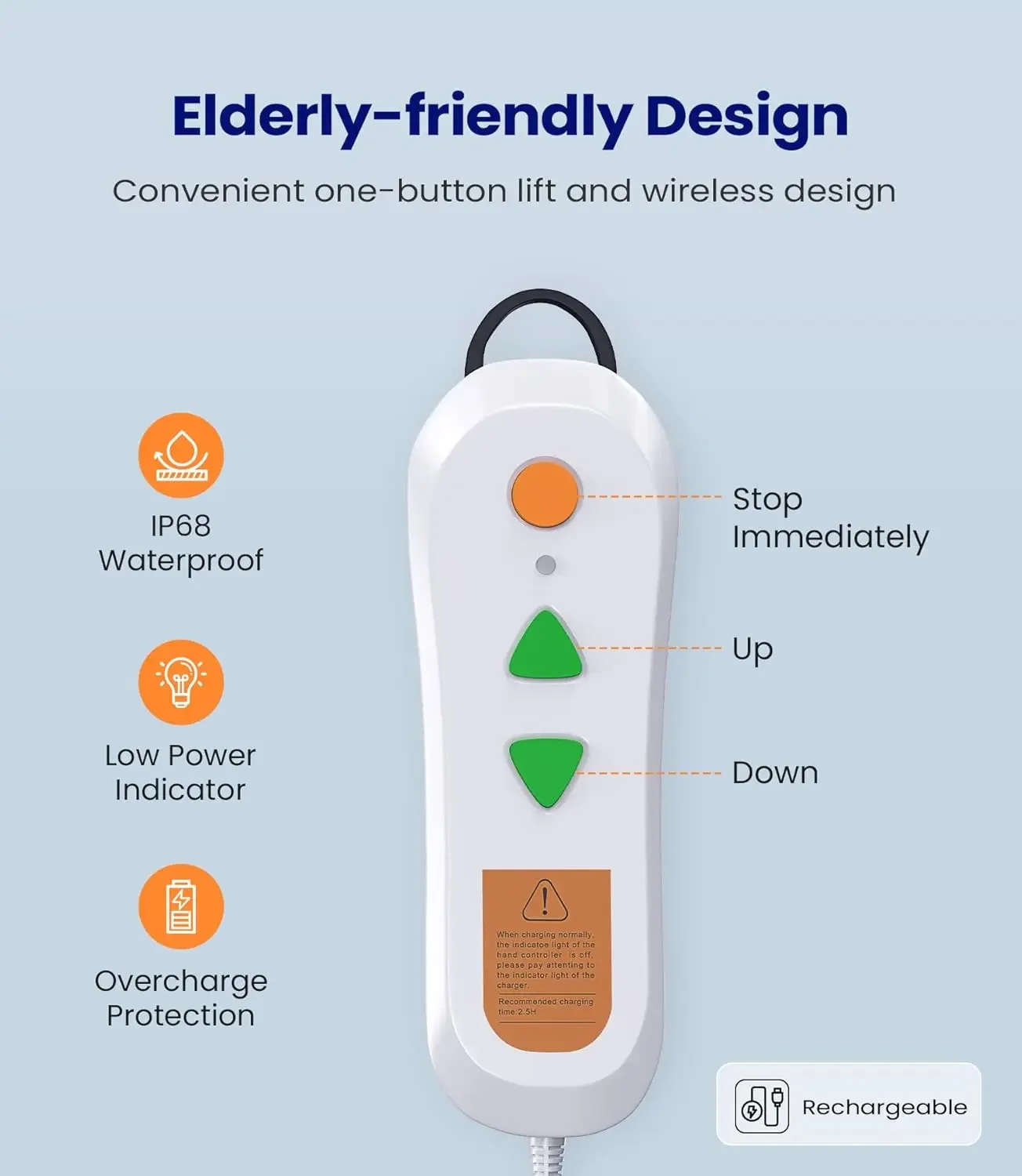 كرسي رفع الحمام الكهربائي لكبار السن، ارفع من الأرض، سعة الوزن 300 رطل (أبيض)