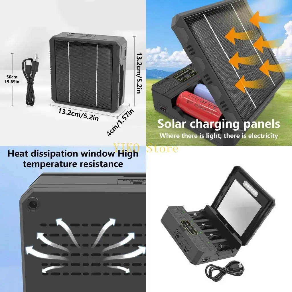 

K32C USB C Зарядное устройство Солнечного типа C Интеллектуальный держатель литиевой батареи для 18650