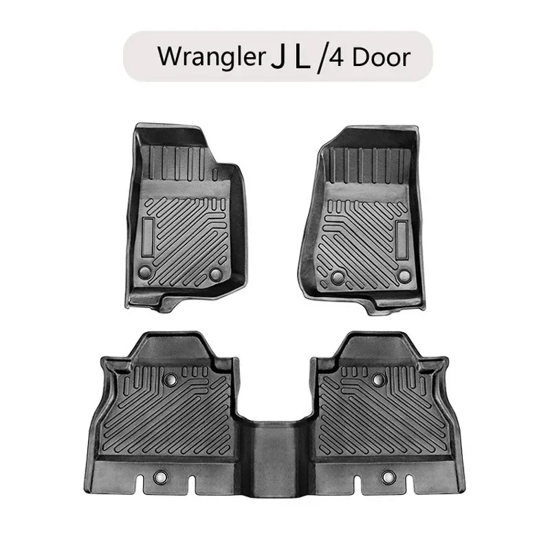 For Jeep Wrangler JK/JL 2007-2017 2018-2021 3D TPE LHD Car Floor Mat Car Foot Pad Floor Liner Carpet 2Door 4 Door Sahara Rubicon