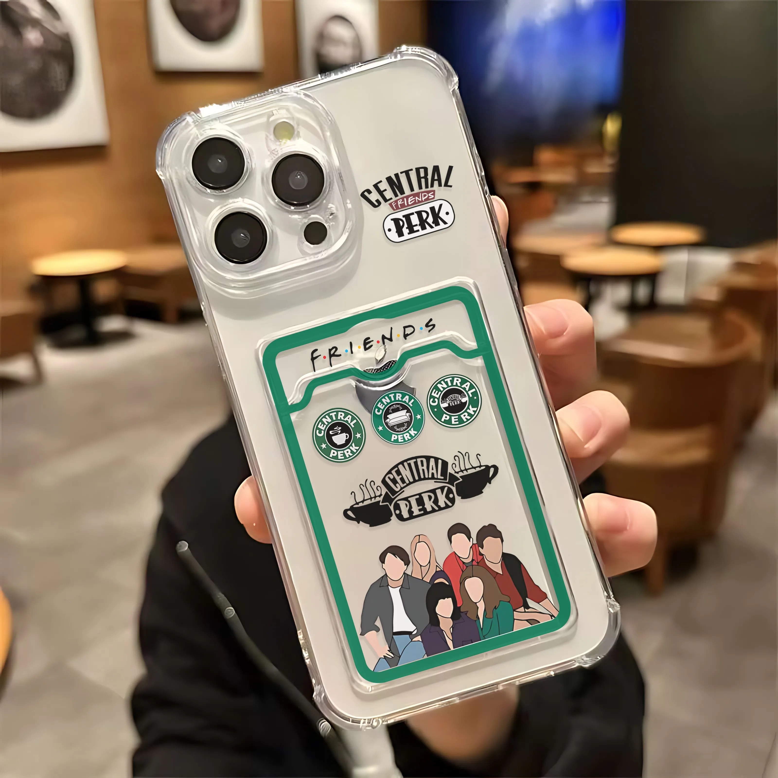 Friends Hot TV Show New Card Hold Case For iPhone 16 15 14 13 12 11 Mini Pro Max X XR XSMax 7 8 Plus SE20 Anti-fall Clear Cover