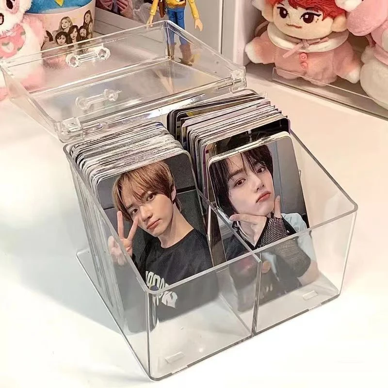 Kpop Photocard Box Transparent Idol Photo Card Case 3 inch Card Storage Organizer Plastic Storage Box School Stationery 수납케이스