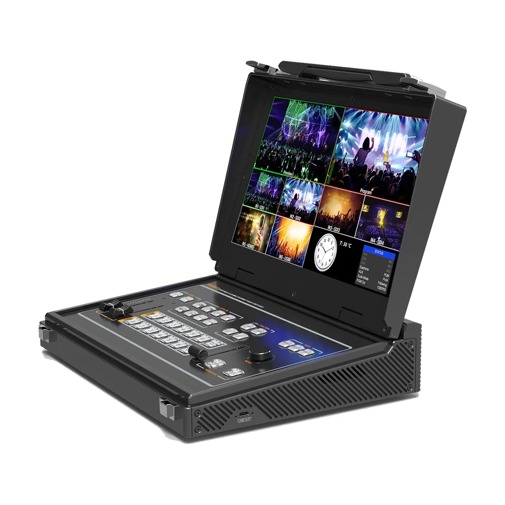 Nuovi arrivi Switcher video Mixer Mini registrazione video Controller a 6 canali con USB tipo-c per streaming Ptz