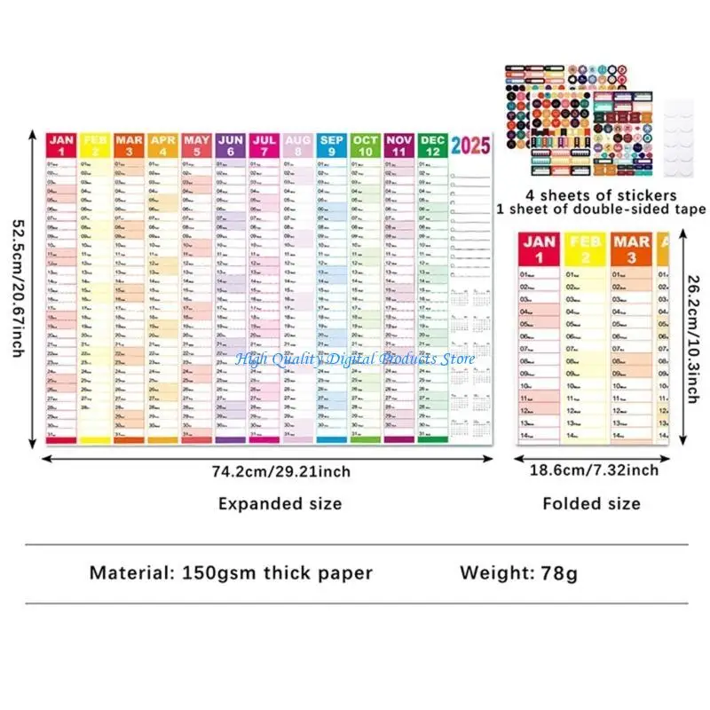 U2JE 2025 일년 내내 달력 가족 주택 주최자 연간 플래너 2025 연간 달력 플래너 01/2025 ~ 12/2025