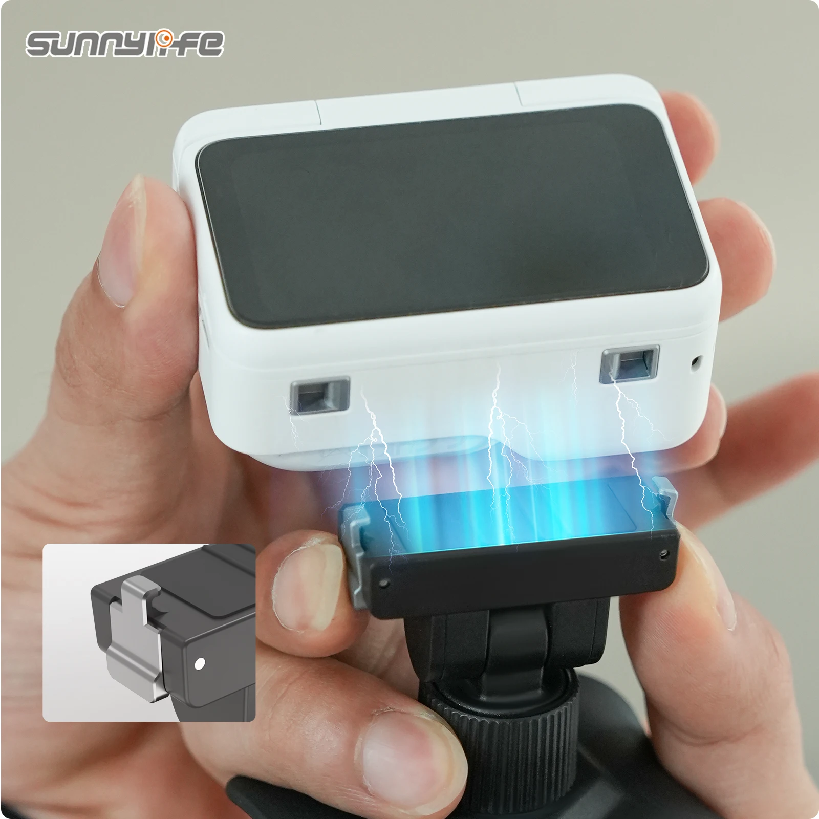 Sunnylife For Insta360 GO Ultra Bidirectional Magnetic Shooting Helmet Quick-Release Sticking Base Adjustable Flexible Base