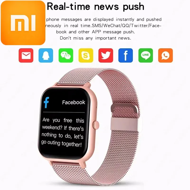 

Смарт-часы Xiaomi Call, женские умные часы с индивидуальным циферблатом для Android IOS, водонепроницаемые музыкальные часы с Bluetooth, полностью сенсорные часы