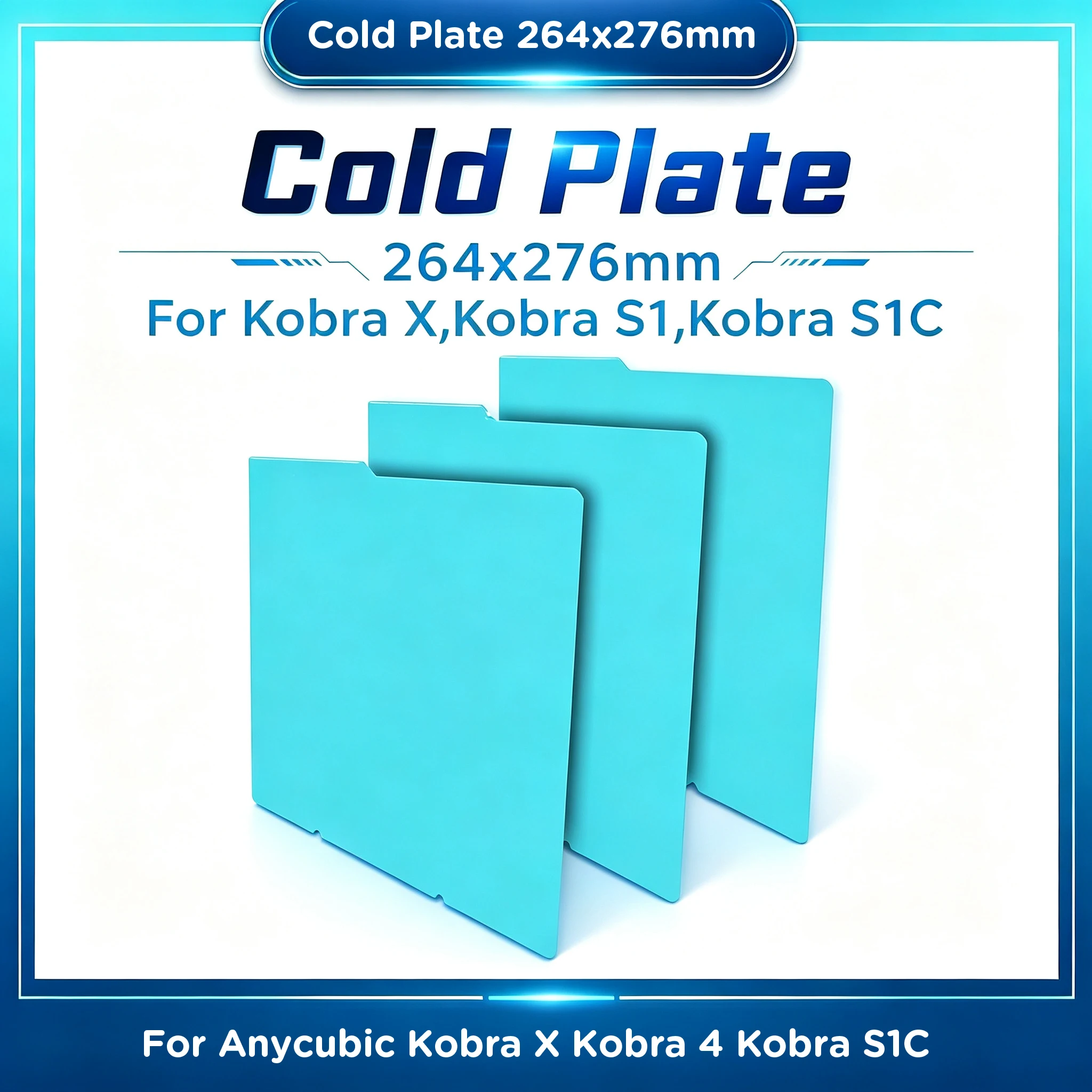 264x276mm Cold Spring Steel Build Plate For Anycubic Kobra X Kobra S1 S1C Kobra 4 3D Printer Cool Heat Bed Sheet Parts