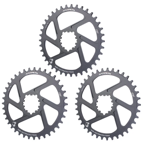 Imagen 2 del producto RACEWORK MTB 3/6mm plato compensado rueda de cadena de bicicleta de montaña ancha estrecha 32T 34T 36T 38T corona para bielas SRAM XX1 NX 3 pernos