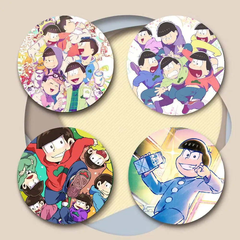 Anime O-Osomatsu S-San Vintage Cartoon Style Badge Brooches On Backpack Decoration Round Enamel Pins For Accessorys